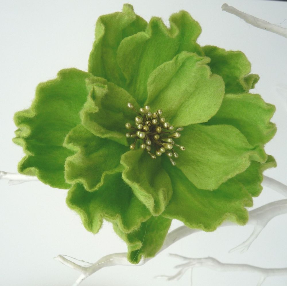 Lime Green Lapel Flower Pin 08191-804