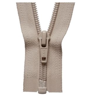 Beige - 32" Open Ended Nylon Zip