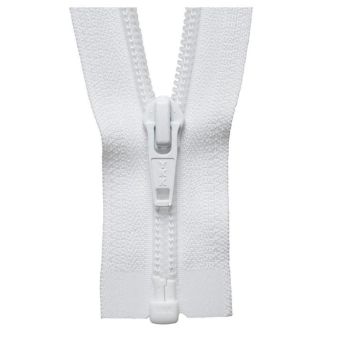 White - 14" Open Ended Nylon Zip