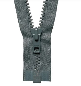 Mid Grey - 10" Open Ended Chunky Zip