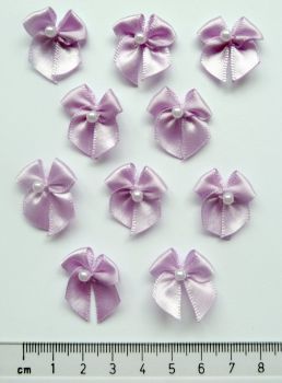 7309-L Lilac - 10mm Satin Ribbon Bows x 10
