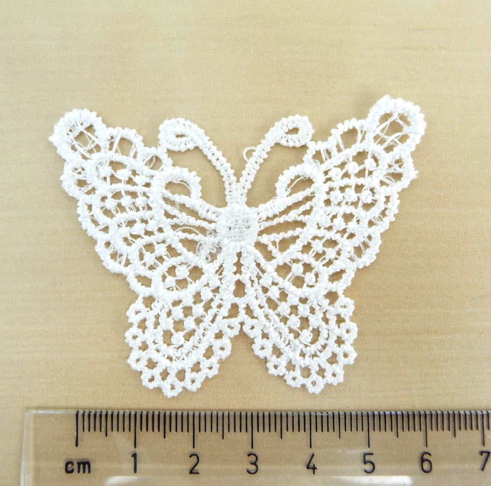571 Ivory Guipure Lace Butterfly Motif