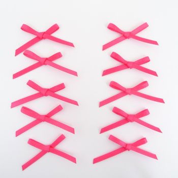 08603S-175 Cerise Pink 3mm Satin Ribbon Bows x 10