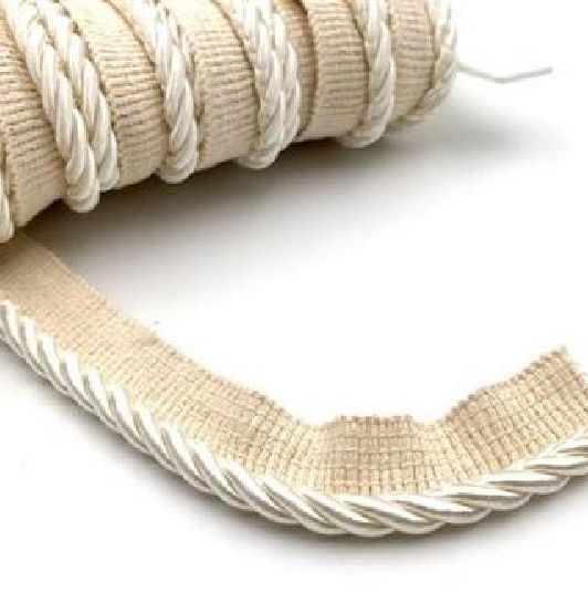 Cream Flanged Upholstery Cord