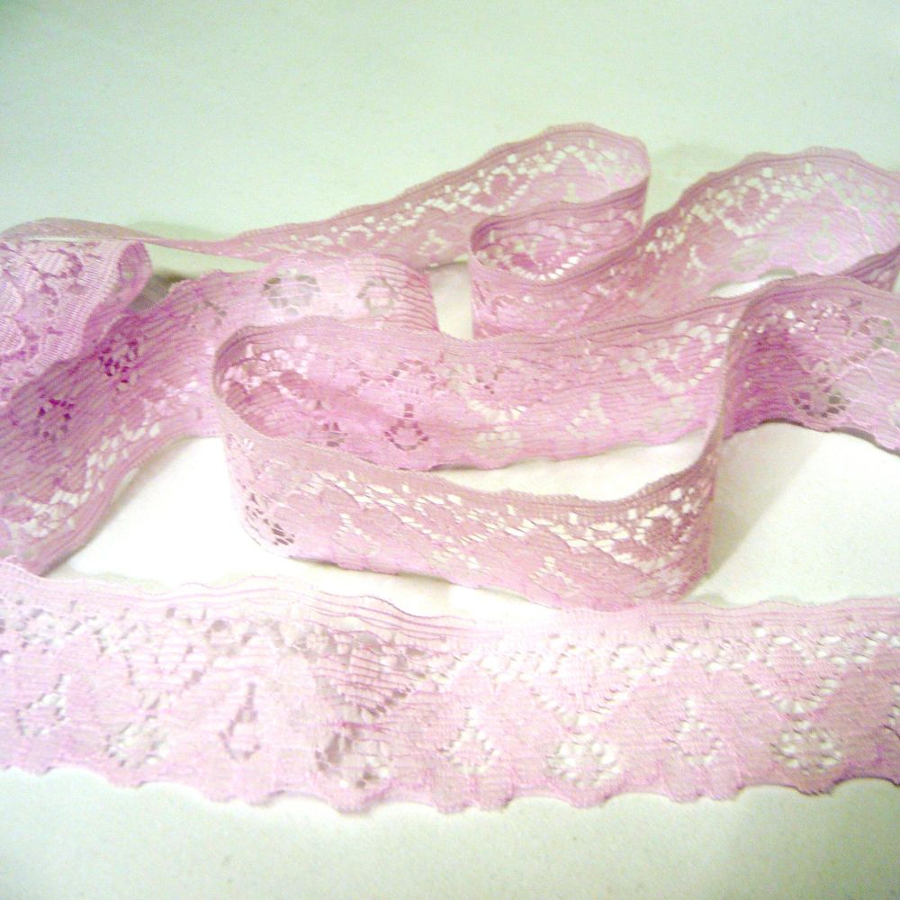 2050 Pink Nylon Lace Trim