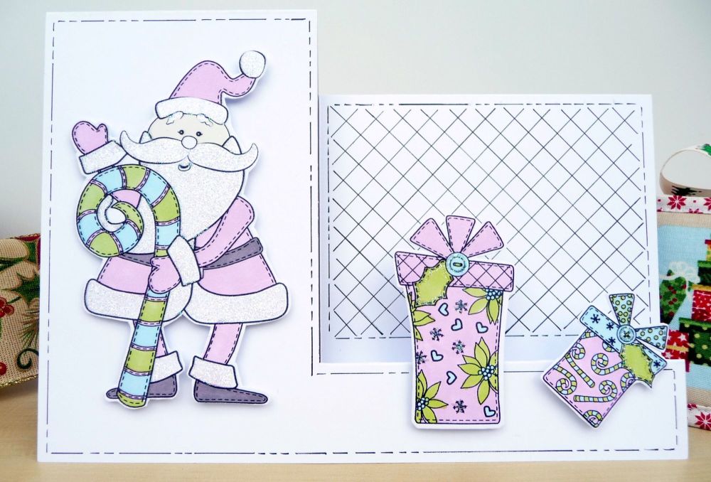 Handmade Christmas Card - Santa & Stick_C9