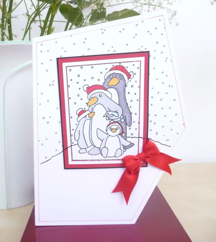 Handmade Card - Penguins