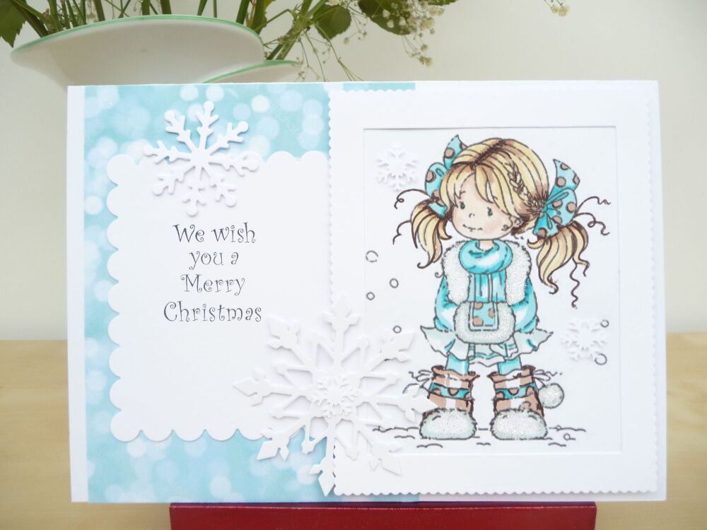 Handmade Card - Girl In Snow