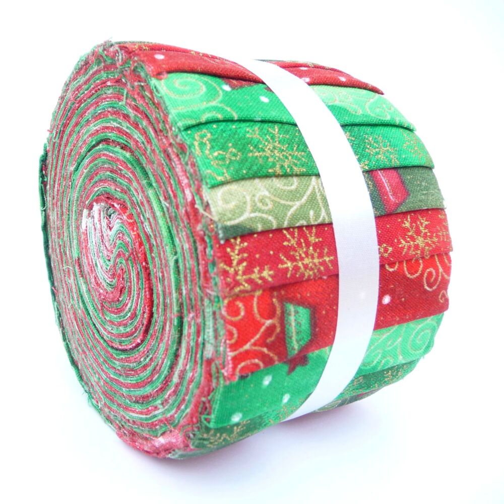 Jelly Roll Quilting Fabrics - Vintage Christmas FJ503M