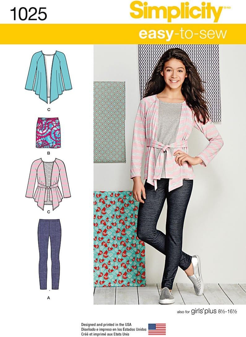 Simplicity 1025 Girls Beginner Sewing Pattern Size 8 - 16yrs