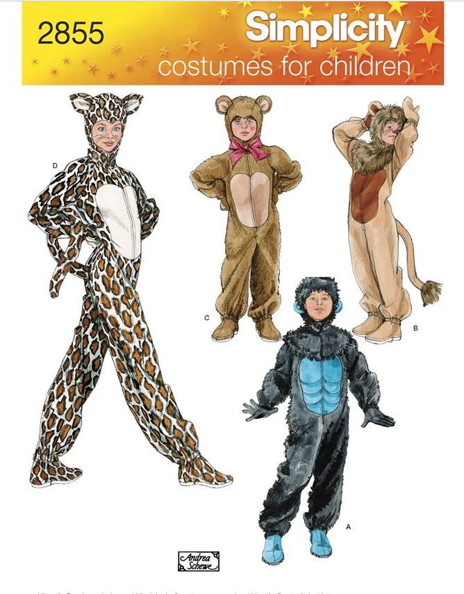 Simplicity 2855 Child's Costume Sewing Pattern Size XS - L