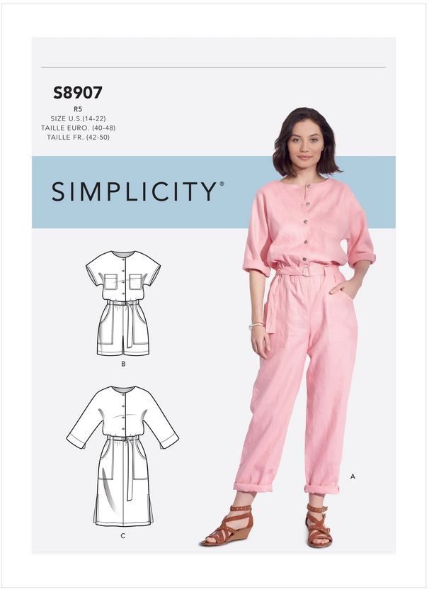 Simplicity 8907 Ladies Jumpsuit Sewing Pattern Size 14 - 22