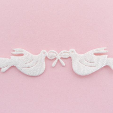 Laser Cut Love Birds Ivory Wedding Trimming | 12mm | 94264