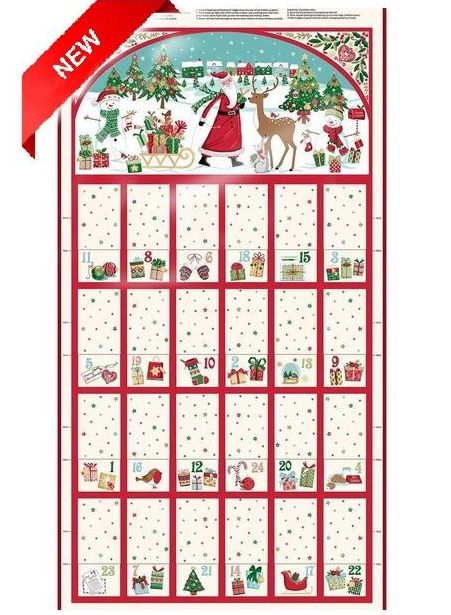 2024 Fold-Up Easy Christmas Fabric Advent Calendar - Makower 039_1 - The Cloth Shop