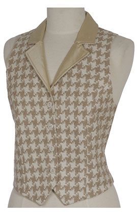 Houndstooth White & Tan Quilting Fabric | 2141805-02 Sold in FQ, 1/2m, 1m Lengths