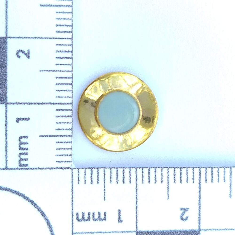 Gold and Sky Blue Dress Buttons 12mm x 5_Buttons_ 230674-BL-12.  FREE DELIVERY