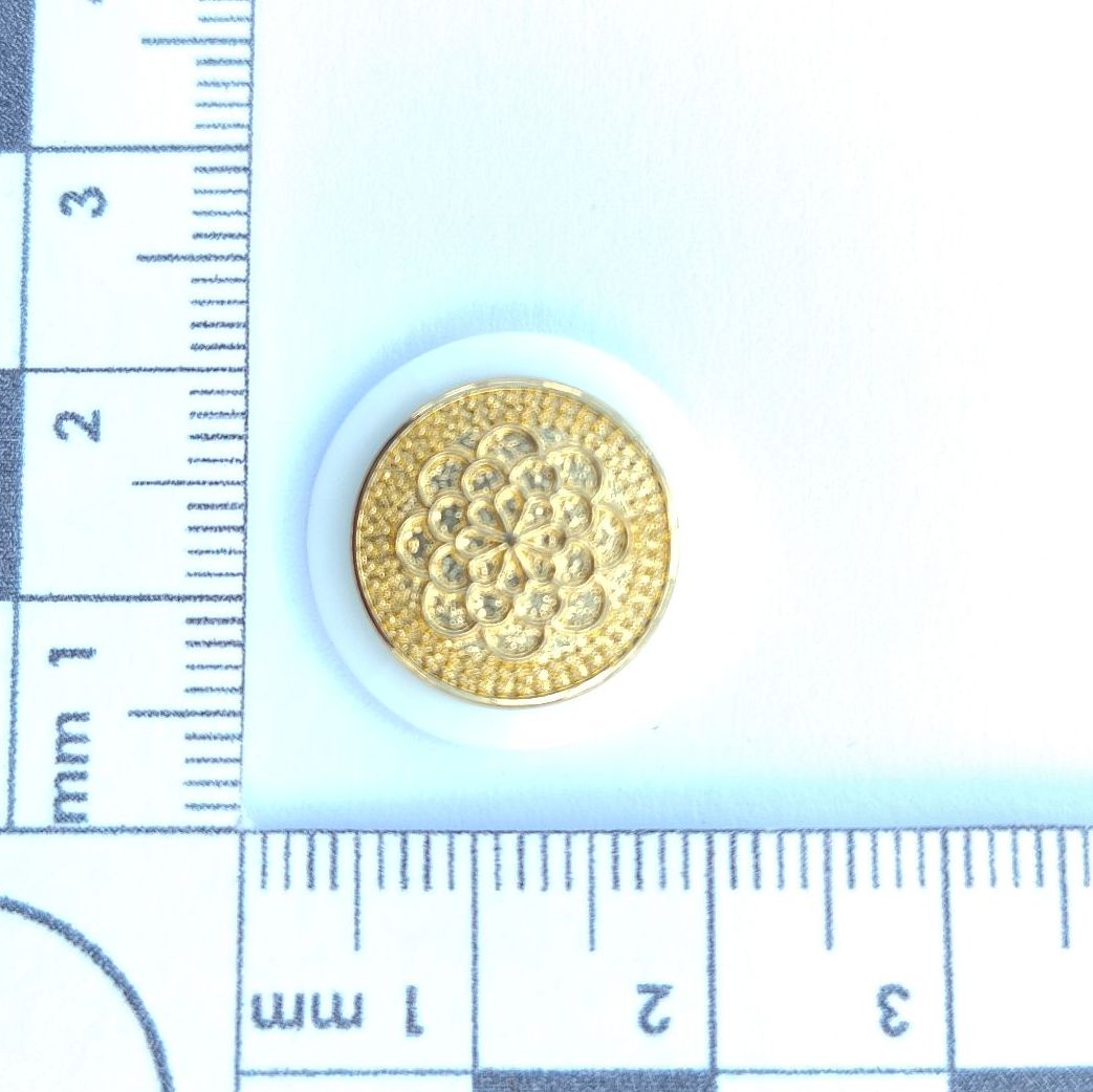 White and Gold Plated Jacket Buttons 18mm x 5_Buttons_ 280530. FREE DELIVERY