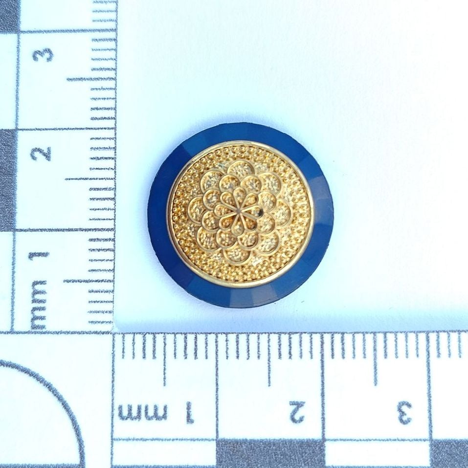 Navy and Gold Plated Jacket Buttons 18mm x 5_Buttons_ 280532. FREE DELIVERY