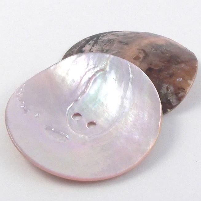 Lilac Sea Shell Buttons 15mm x 5. Handmade Buttons. X470-R283-24L_FREE DELIVERY