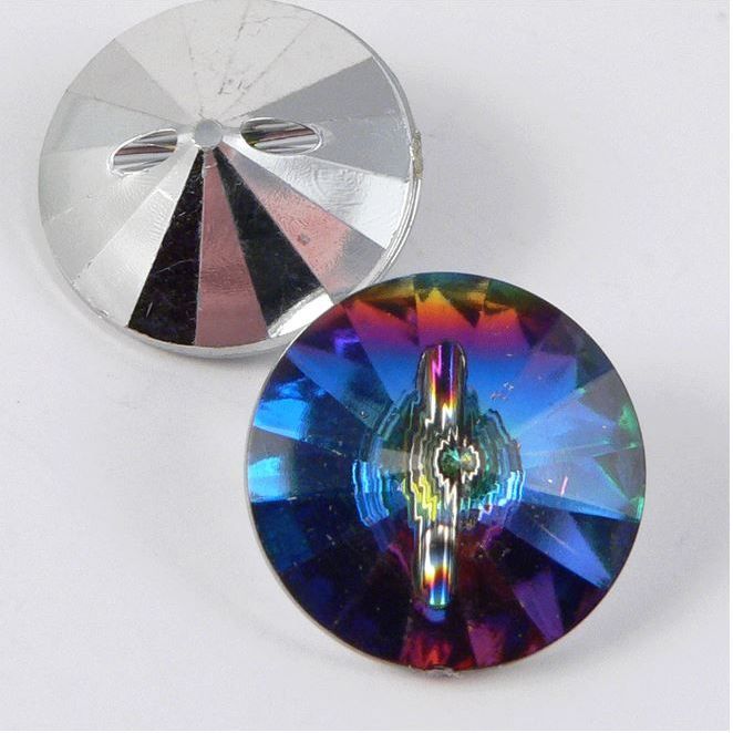 Multicoloured Diamante Button - 13mm x 5 Buttons_G636-13_FREE DELIVERY