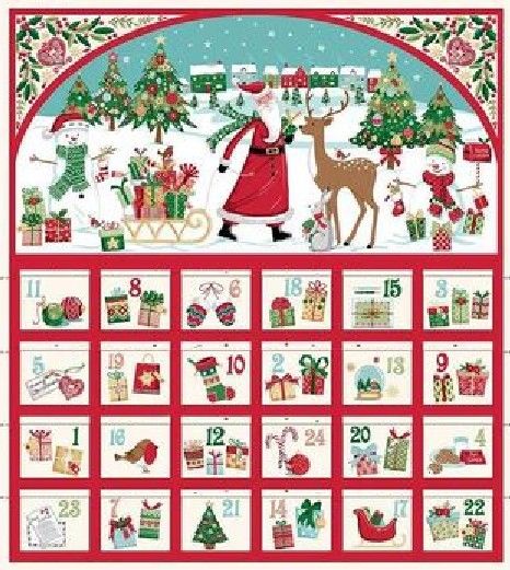 Christmas Wishes Easy Fabric Advent Calendar - Makower 039_1