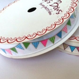 Multicoloured Celebration Bunting Ribbon | 16mm | Bertie's Bows BTB062-29