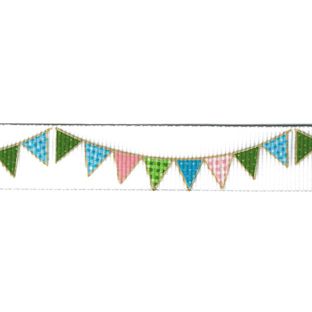 Multicoloured Celebration Bunting Ribbon | 16mm | Bertie's Bows BTB062-29