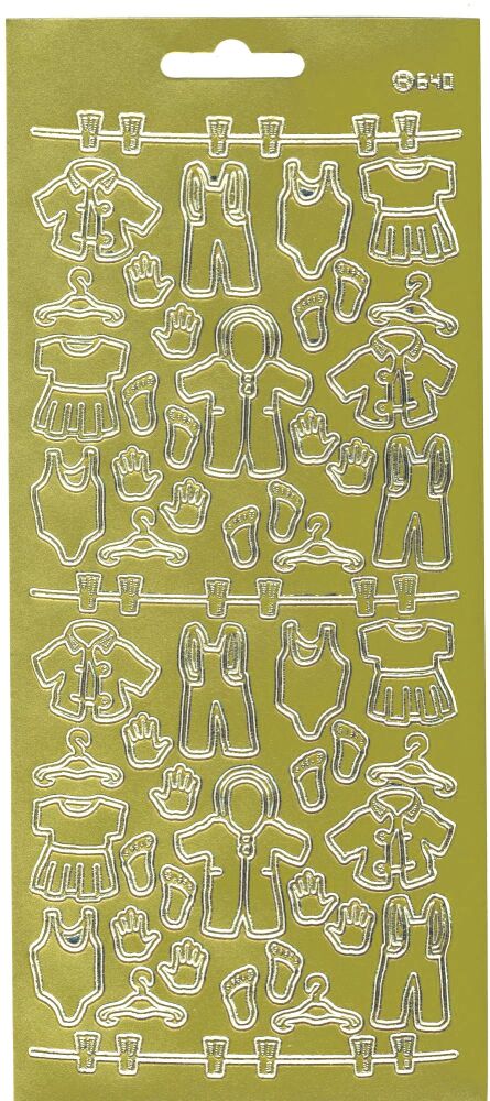 Baby Clothes - Gold Peel Off Stickers - Card Making / Scrapbooking 1.4000