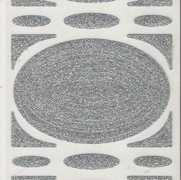 Anita's Glitterations Oval Frames - Silver Card Making Peel Off Stickers - ANT8181033