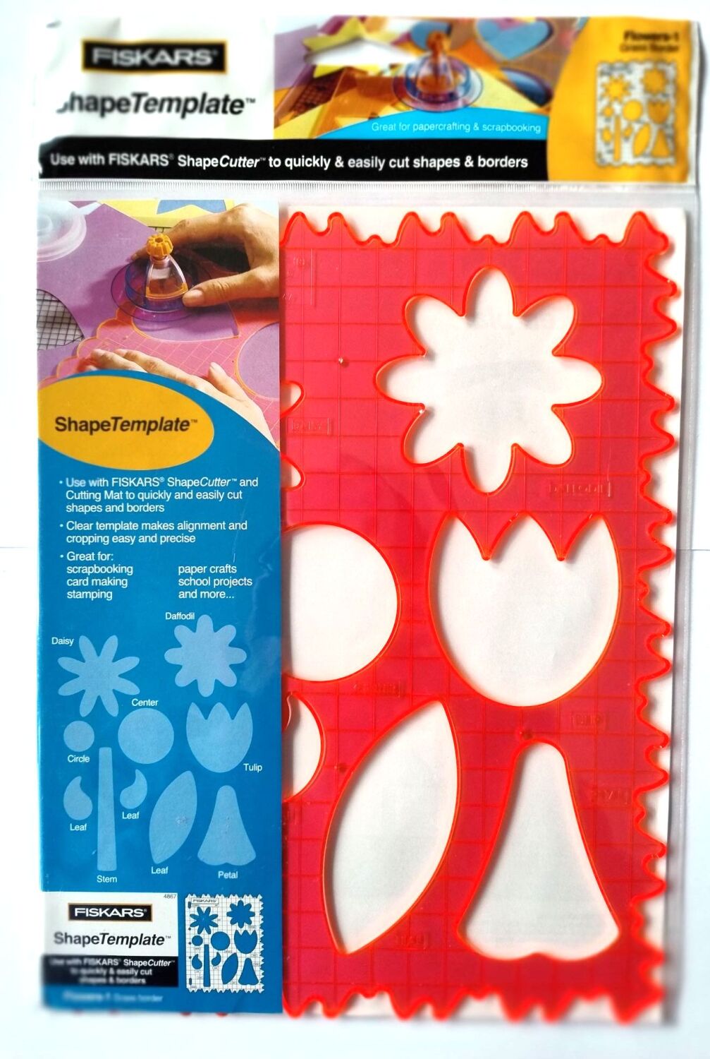 Children's Card Craft - Flowers 1 Shapes Template - Fiskars 4867