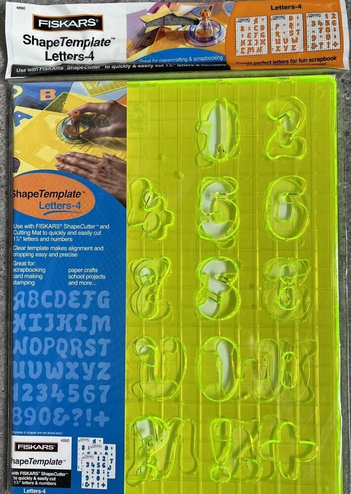 Card Craft - Letters & Numbers 4 - Shapes Template - FREE CARD - Fiskars 4890