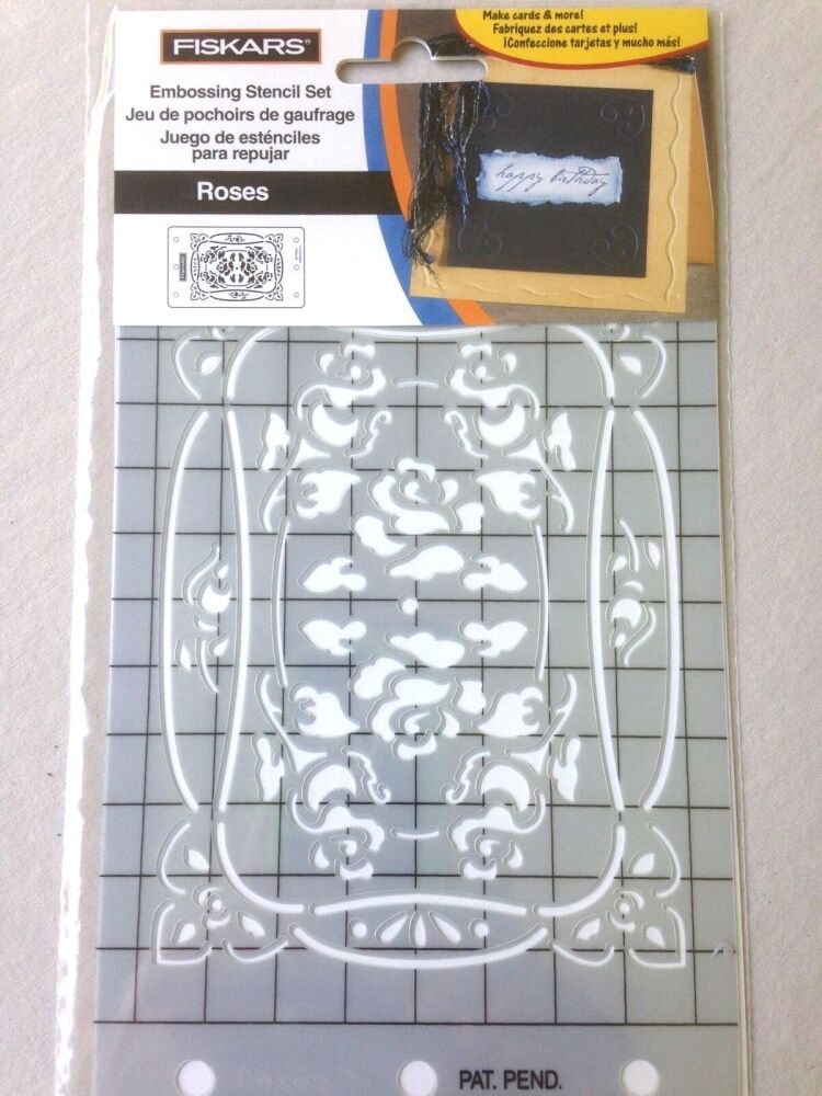 Card Craft - Roses Embossing Stencil - Mini Shapeboss - Fiskars 12-5840