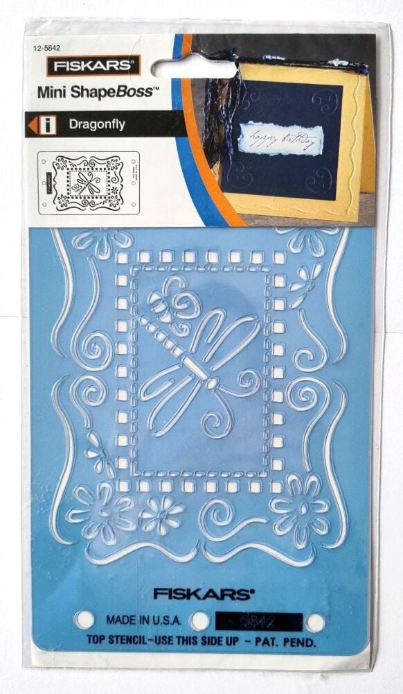 Card Craft - Dragonflies Embossing Stencil - Mini Shapeboss - Fiskars 12-5842