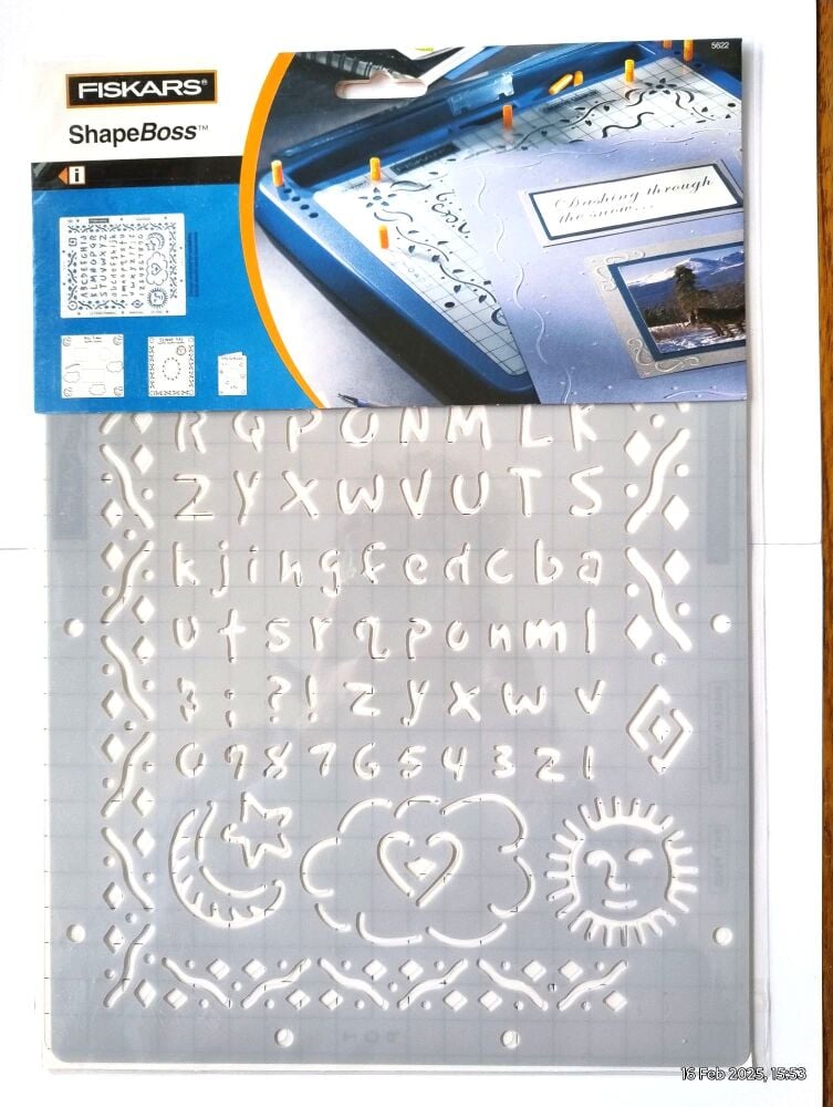 Card Craft - Lettering - Whimsical Stencil - Shapeboss - Fiskars 5622