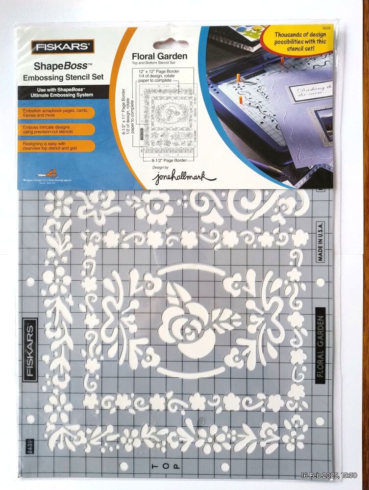 Card Craft - Floral Garden Stencil - Shapeboss - Fiskars 5629