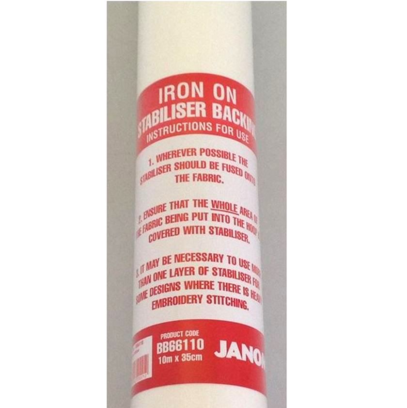 Janome Iron On Tear Away Stabilizer - 35cm x 10m BB66110
