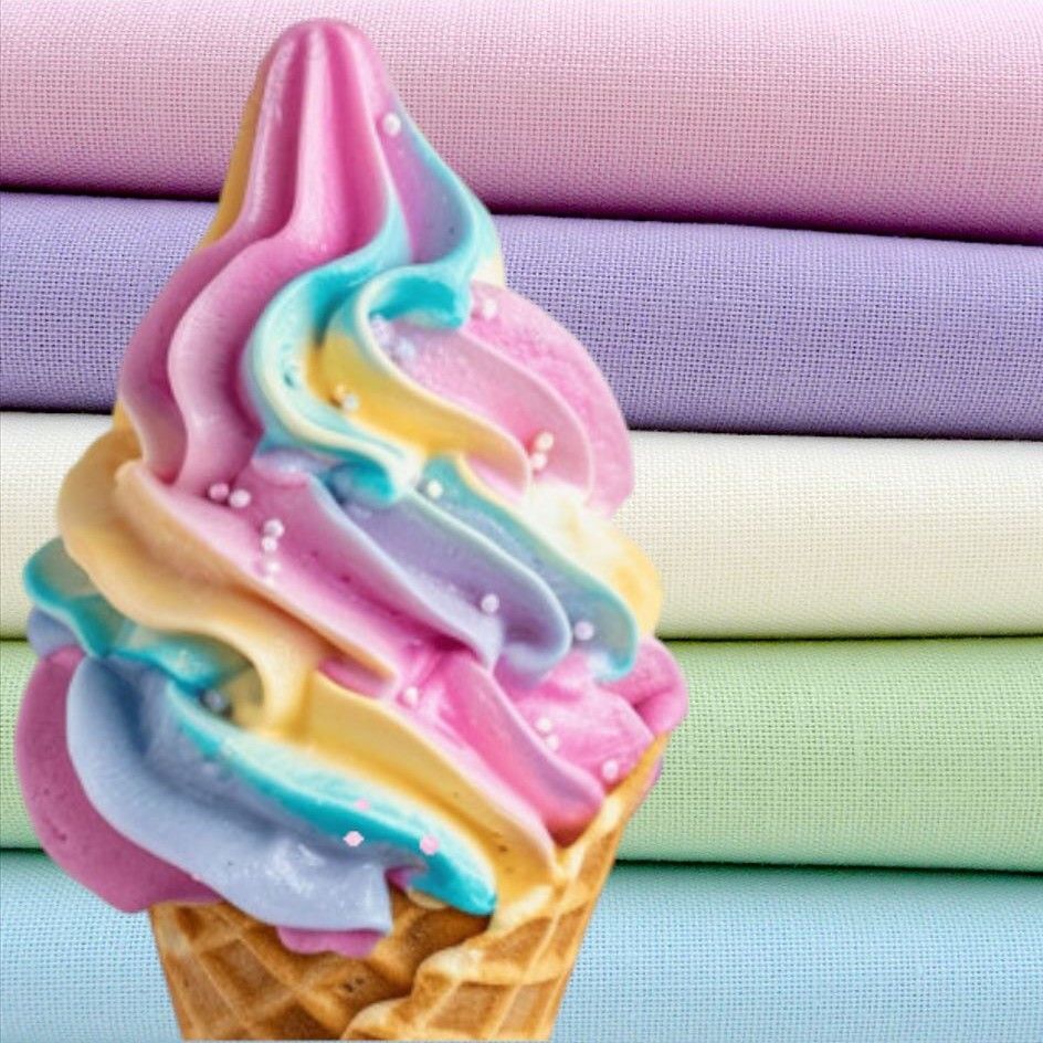Rainbow Ice Cream Fat Quarter Quilting Fabric Bundle | Makower_FQB13