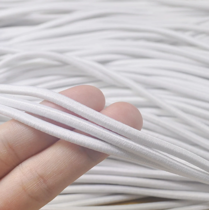 4mm Strong Round White Cord Elastic A4R-WHT