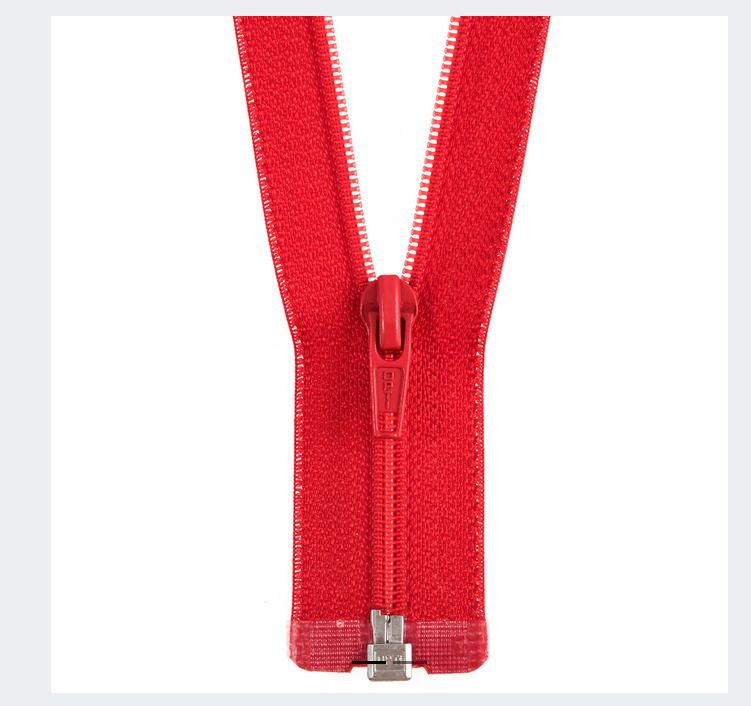 Red - 10" Open Ended Nylon Zip - Opti Zips