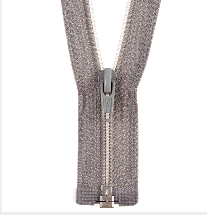 Grey - 10" Open Ended Nylon Zip - Opti Zips