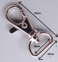 Metal Lanyard Trigger Clasp Swivel Clip, Key Ring ,Bag pack of five 