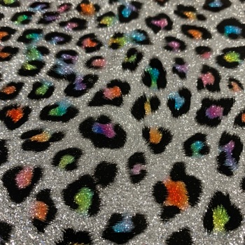 Rainbow Glitter Leopard Print