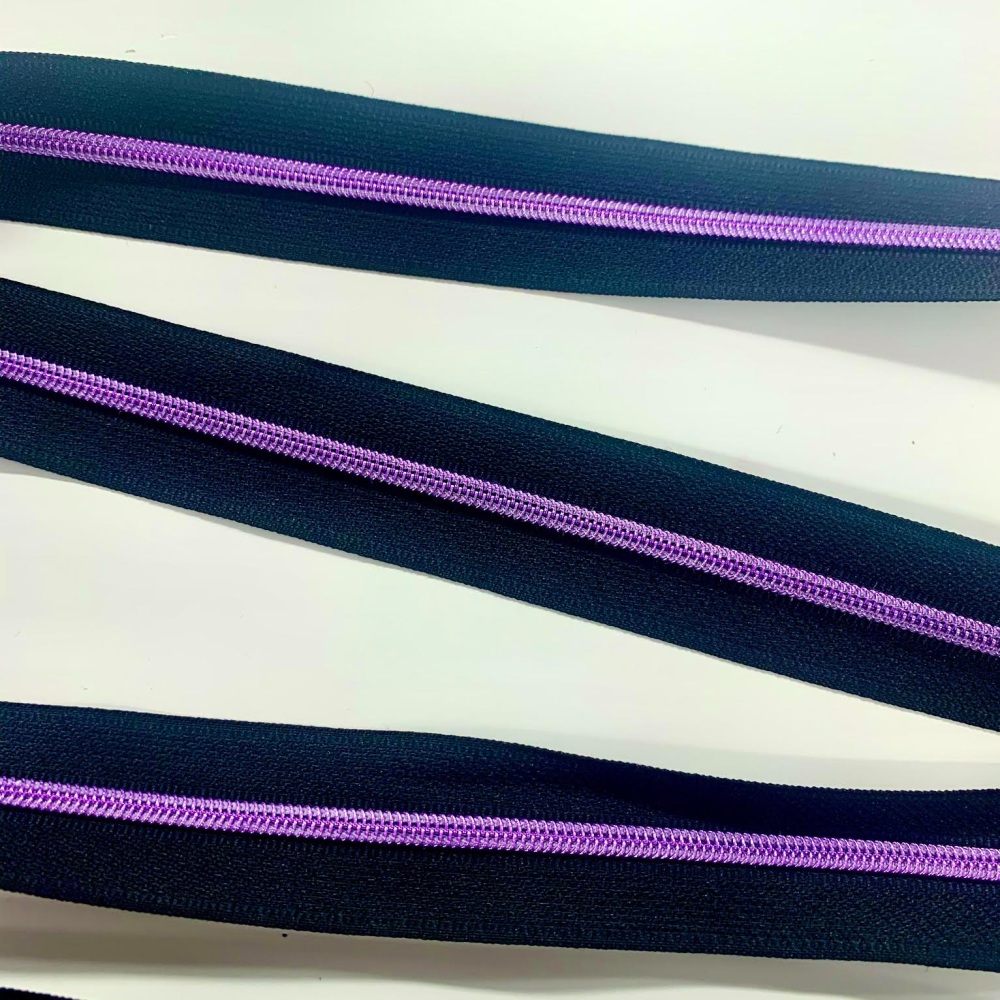 Purple Nylon Continuous Zipper  Size 3 