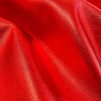 Red Faux Metallic Faux Leather 
