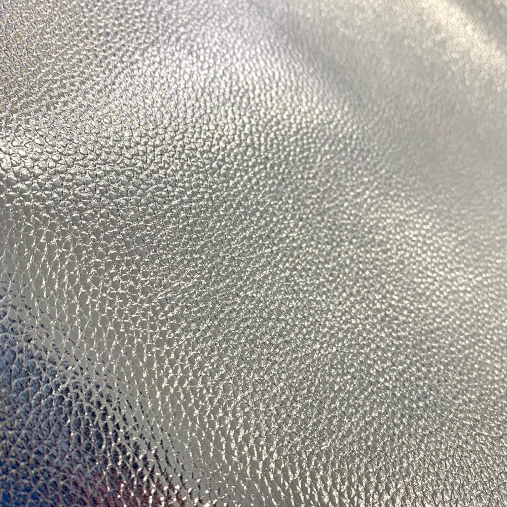 Silver Metallic faux leather 