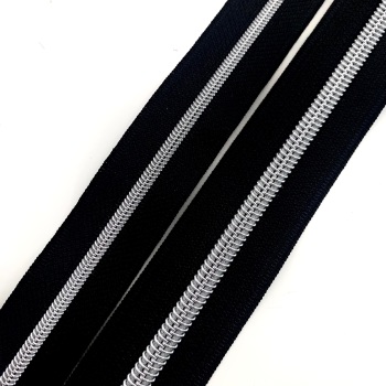 Silver Nylon Continuous Zipper  Size 3 and 5
