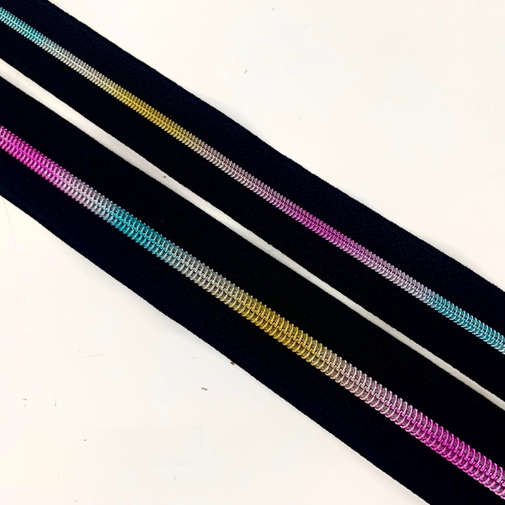 Rainbow Nylon Continuous zipper Size 3 or 5 