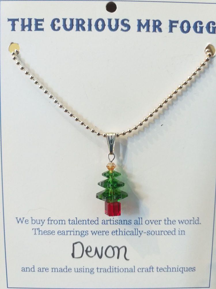 Swarovski Crystal Christmas Tree Necklace