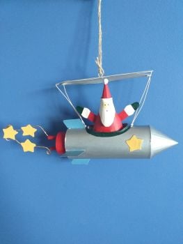 Metal Santa in Rocket