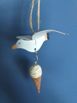 Metal Seagull Stealing Ice Cream